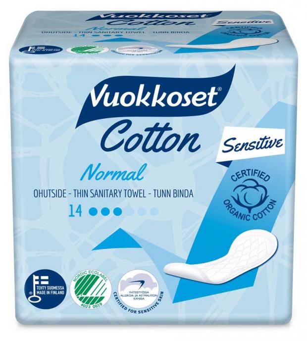 

Прокладки гигиенические Vuokkoset Cotton Normal, 14 шт