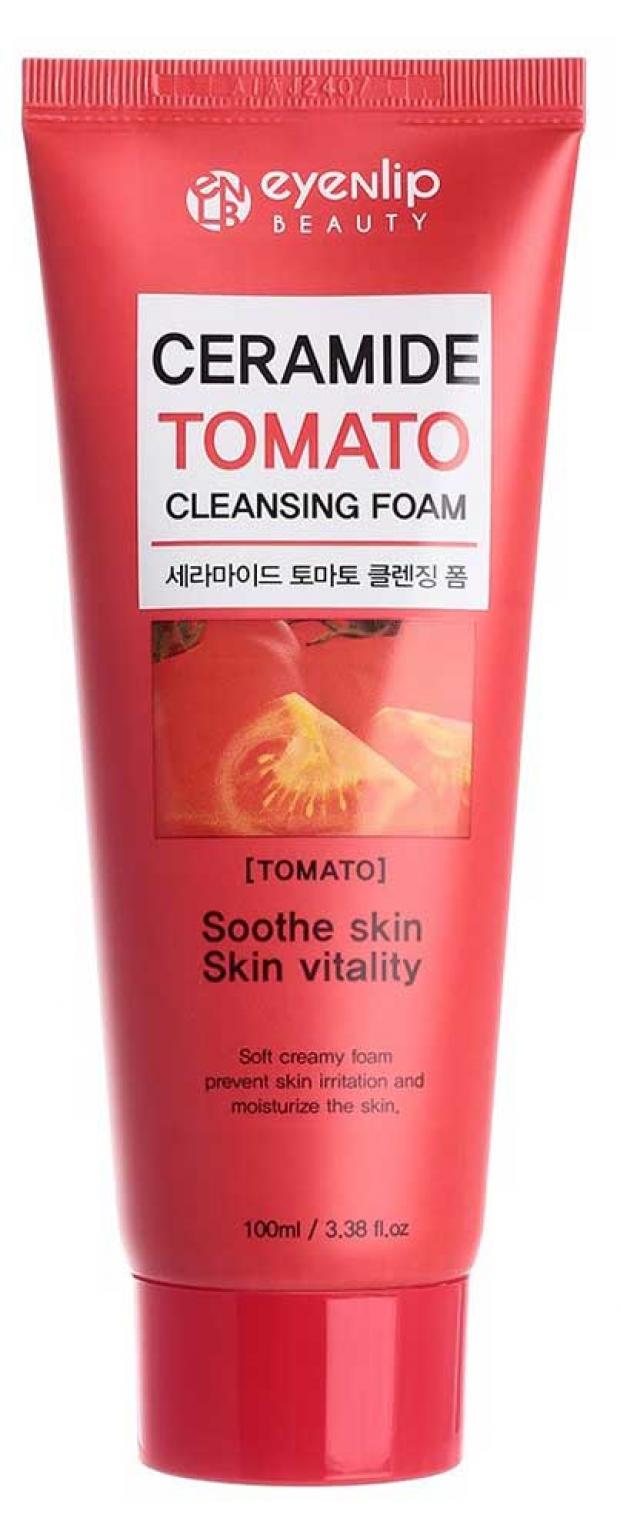 

Пенка для лица очищающая Eyenlip Ceramide Tomato Cleansing Foam с керамидами и экстрактом томата, 100 мл