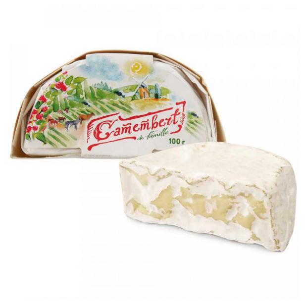 

Сыр мягкий De Famille Camembert с белой плесенью 50%, 100 г