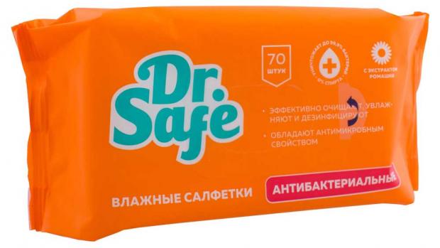 

Влажные салфетки Dr.Safe Антибактериальные Ромашка, 70 шт