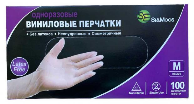

Перчатки виниловые Si&Moos размер М, 100 шт