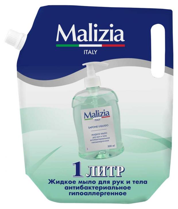 

Мыло жидкое для рук и тела Malizia Антибактериальное гипоаллергенное, 1 л