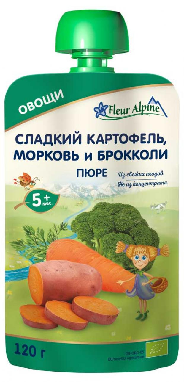 

Пюре Fleur Alpine сладкий картофель-морковь-брокколи с 5 мес, 120 г