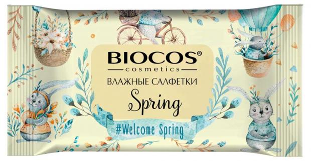 

Влажные салфетки BioCos Времена года весна универсальные, 15 шт