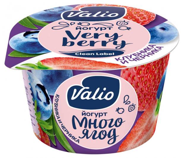 Йогурт Valio c клубникой черникой 26 180 г 67₽