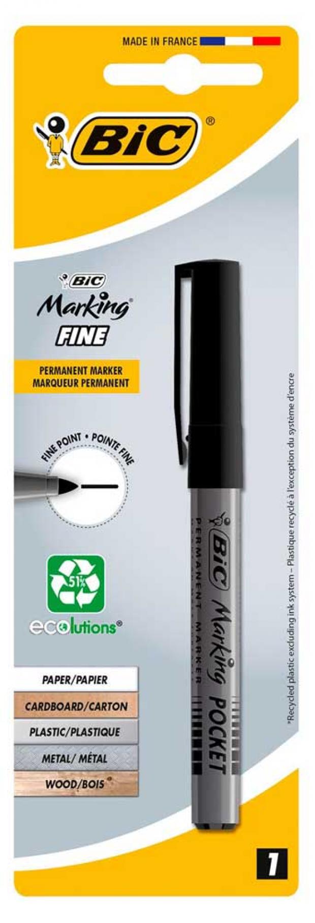 Маркер перманент BIC eco fine черный 50₽