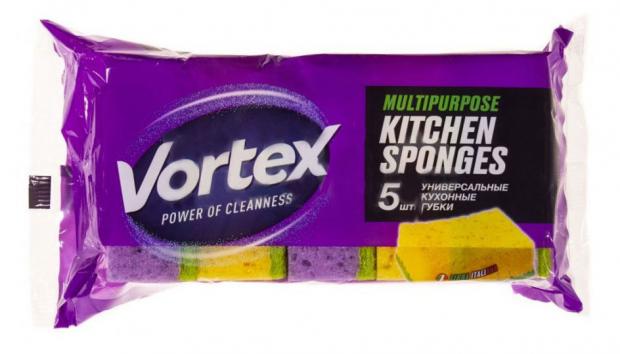 

Губка для мытья посуды Vortex Универсальная, 5 шт