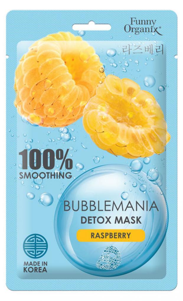 

Маска для лица Funny Organix Bubblemania Сладкая малина кислородная тканевая детокс, 25 г
