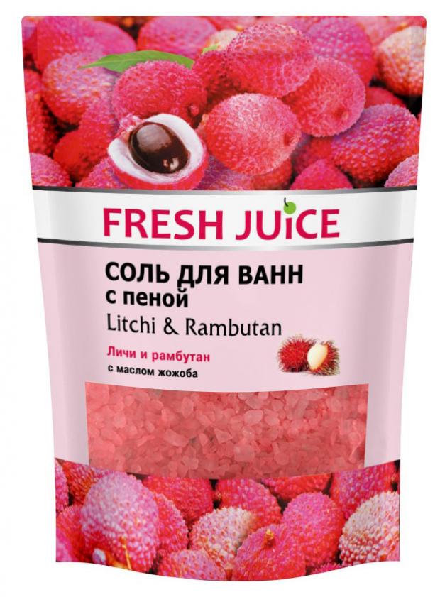 фото Соль для ванны fresh juice litchi&rambutan с пеной, 500 мл