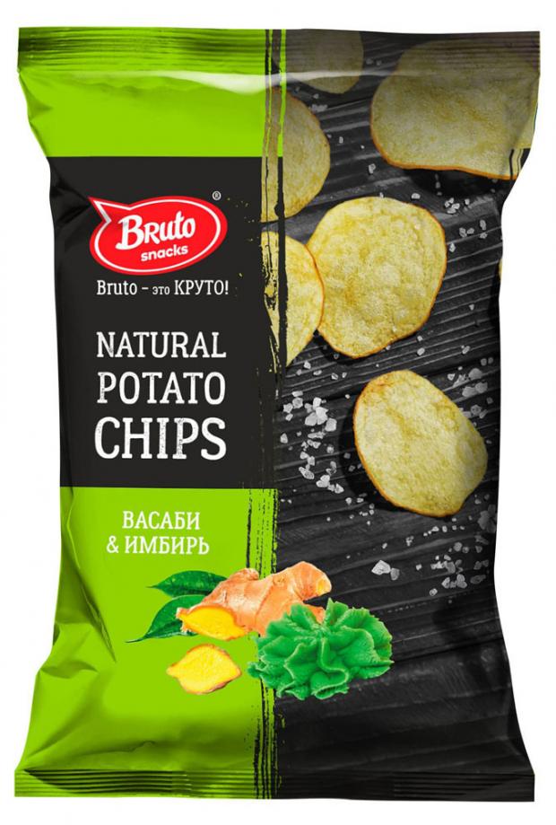 

Чипсы Bruto Natural potato chips васаби и имбирь, 70 г