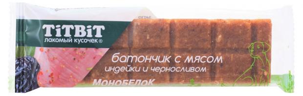 

Лакомство для собак батончик TiTBiT с мясом индейки и черносливом, 40 г