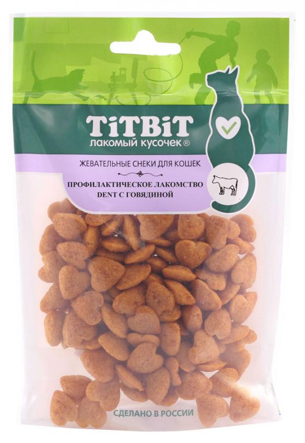

Лакомство для кошек профилактическое TITBIT Dent с говядиной, 40 г