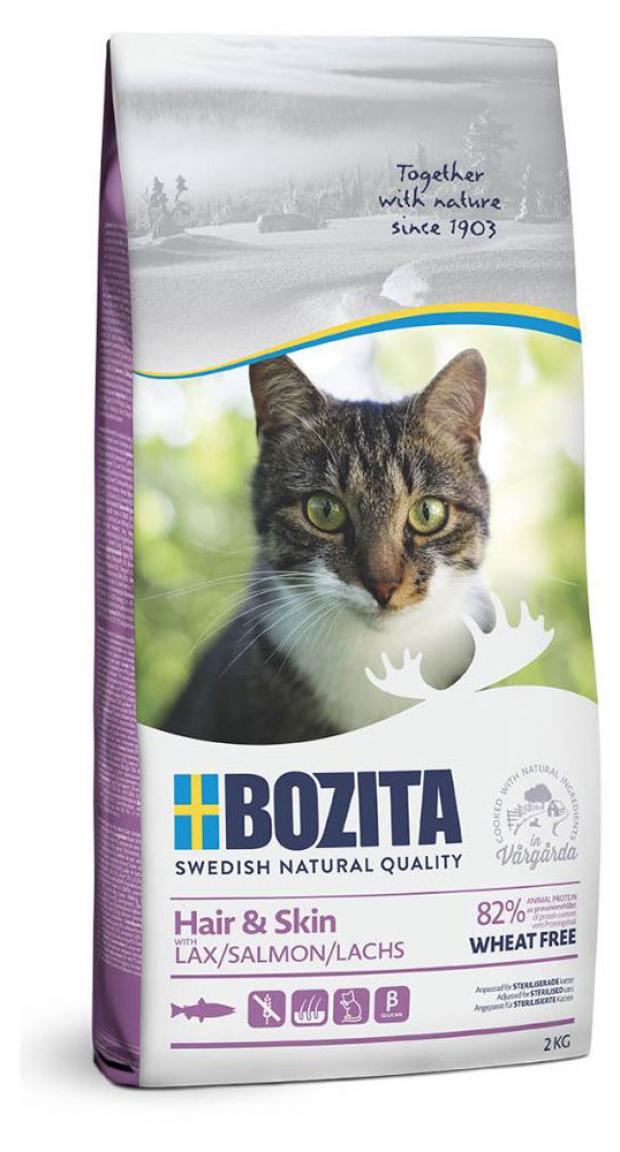 

Сухой корм для кошек BOZITA Hair & Skin WF Salmon с лососем, 2 кг