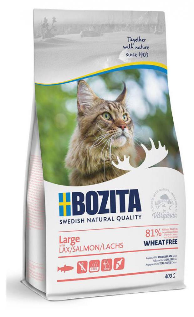 

Сухой корм для кошек крупных пород BOZITA Large WF Salmon с лососем, 2 кг