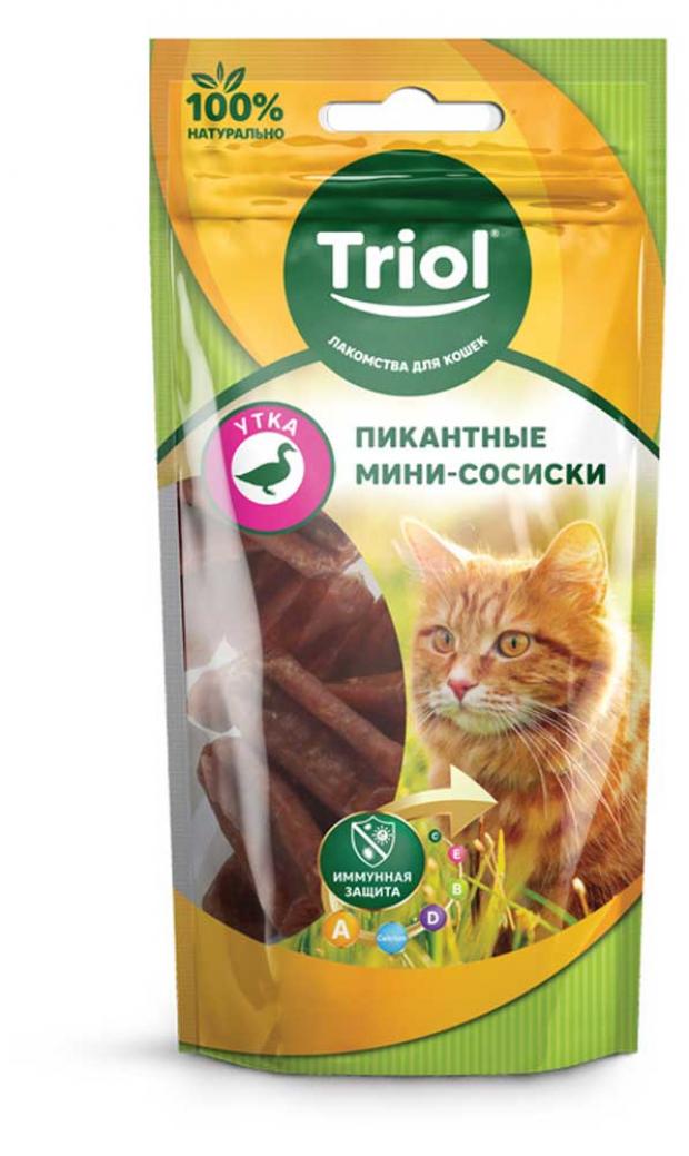 

Лакомство для кошек Triol Пикантные Мини Сосиски из утки, 50 г
