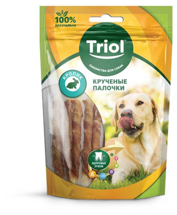 

Лакомство для собак Triol Крученые палочки с кроликом, 70 г