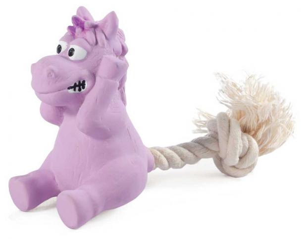 

Игрушка для собак мелких пород Triol Лошадка с веревкой, 80х165 мм