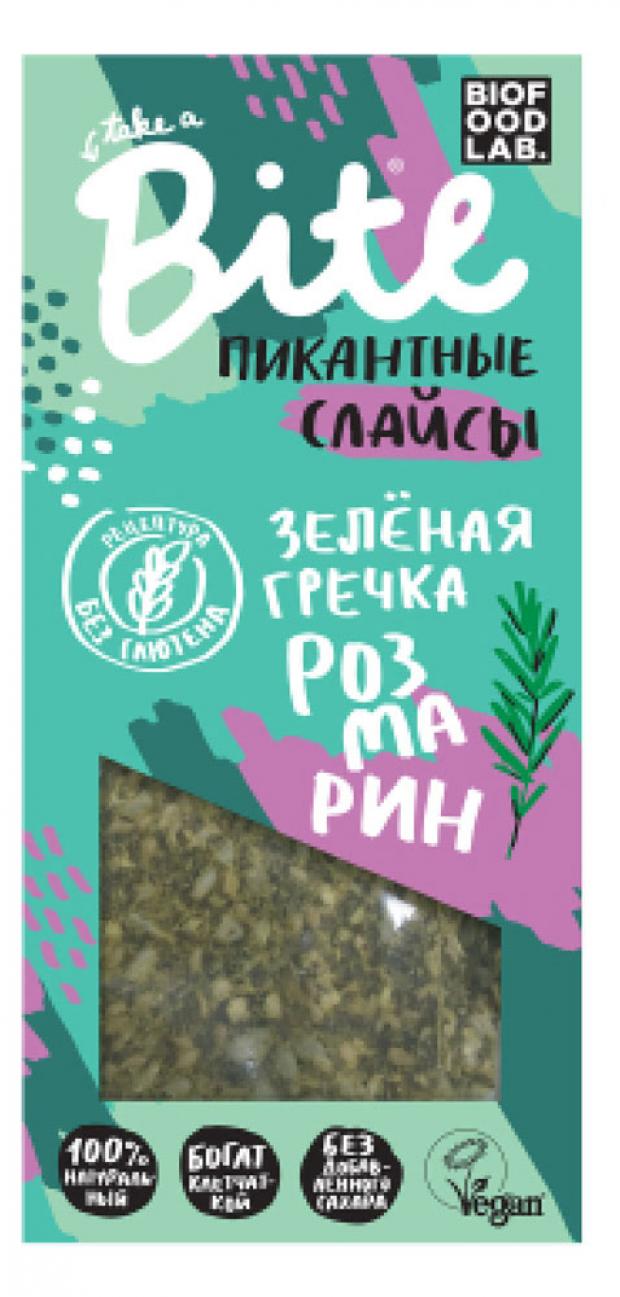 Слайсы Take a Bite из зеленой гречки с розмарином и томатами, 100 г