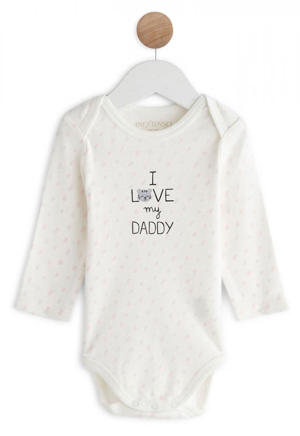 

Боди с длинным рукавом InExtenso UDW0018 белое HI love my Daddy