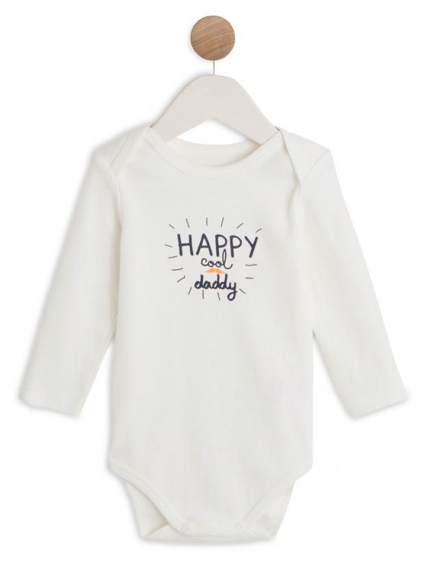 

Боди с длинным рукавом InExtenso UDW0018 белое Happu Cool Daddy