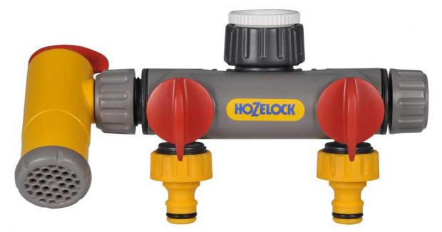 фото Разделитель потоков hozelock 2250 с краном flow мax двухпутевой