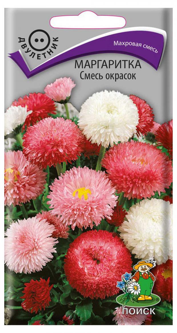 Семена Маргаритка Поиск Смесь окрасок 01 г 16₽