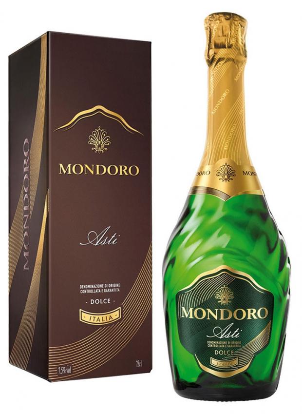 Игристое вино Mondoro Asti белое сладкое в подарочной упаковке Италия, 0,75 л