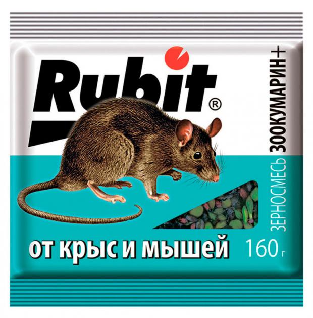 

Приманка для грызунов Rubit Зоокумарин+ зерно, 160 г