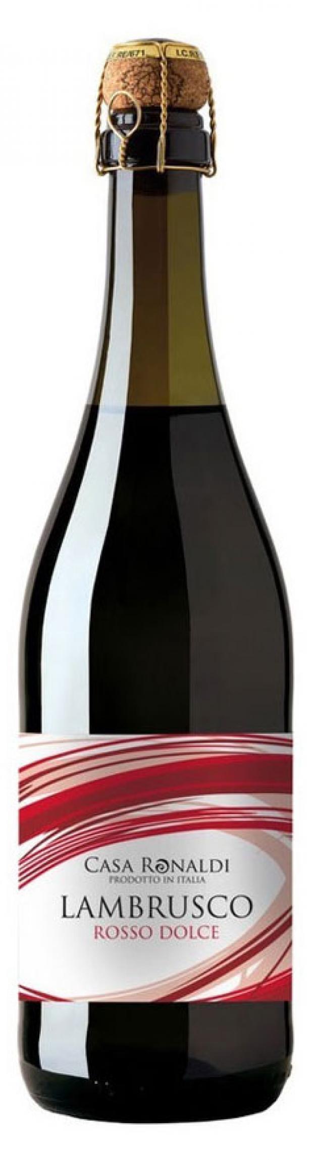 Игристое вино Casa Ronaldi Ламбруско красное полусладкое Италия, 0,75л
