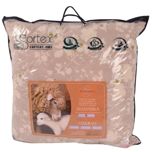 Подушка Sortex Классика из овечьей шерсти 70х70 см 672₽