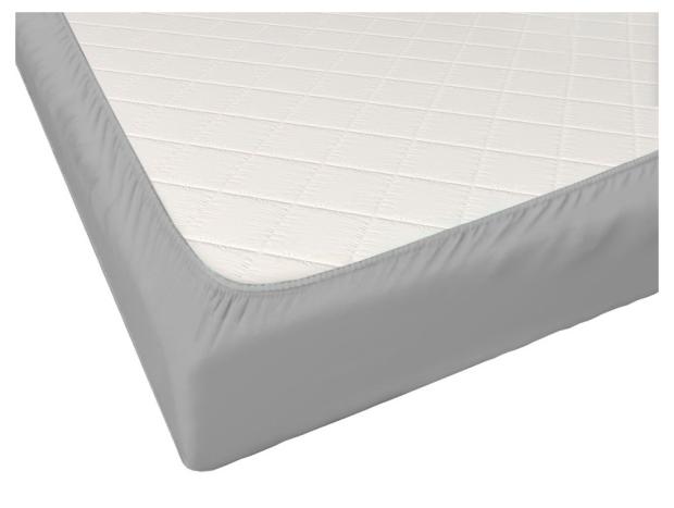 

Простыня на резинке 2-спальная Actuel поликоттон серая, 180х200 см