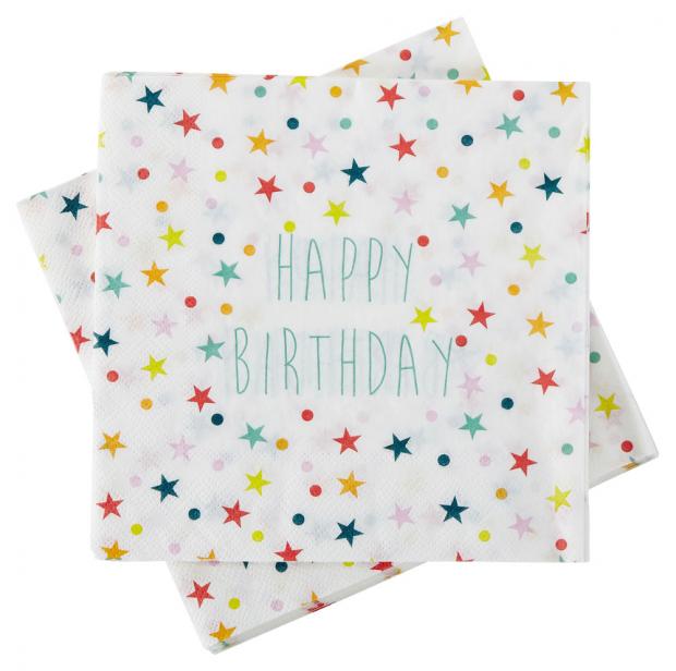 

Салфетки бумажные 2-слойные Actuel Happy Birthday 33х33 см, 20 шт