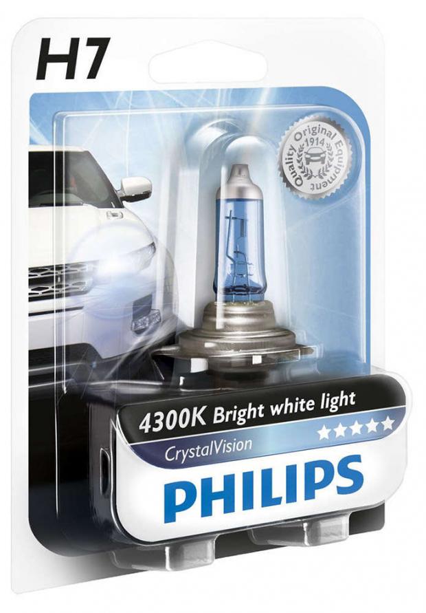 Лампа галогенная Philips Crystal Vision H7 12V- 55W PX26d 1327₽
