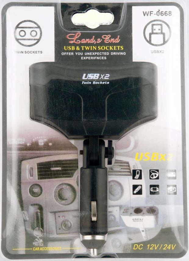 

Разветвитель прикуривателя WF-0668 2 гнезда 2 USB