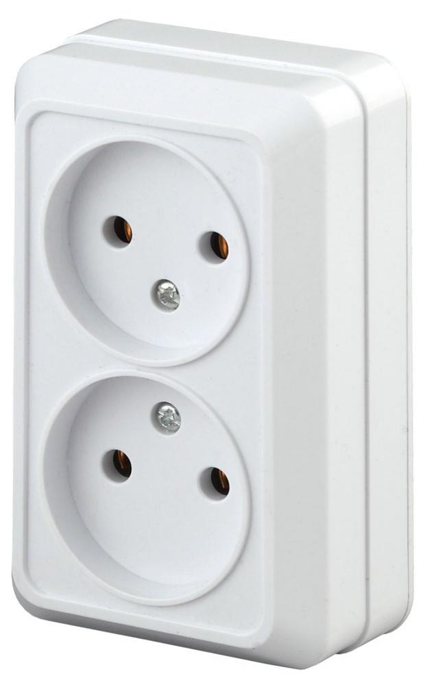 Розетка 2х2P Intro Quadro 2-203-01 16А-250В ОУ 88₽