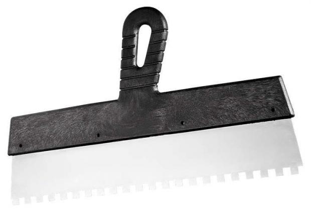 Шпатель СибрТех пластмассовая ручка зуб 6х6 мм 250 мм 90₽