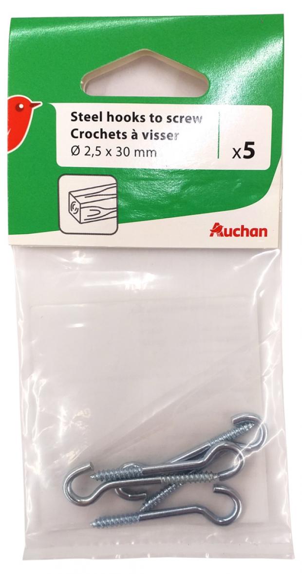 

Набор шурупов полуколец Auchan Красная Птица, 2,5 мм, 30 мм, 5 шт