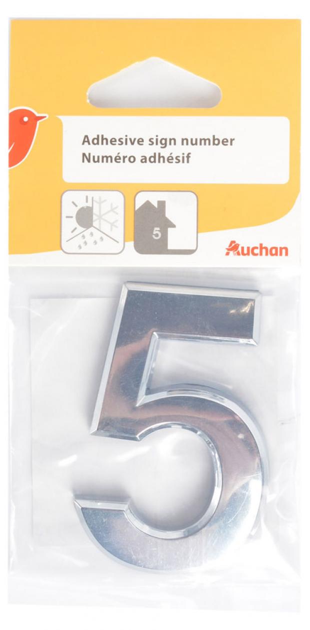 фото Цифра 5 на дверь auchan красная птица