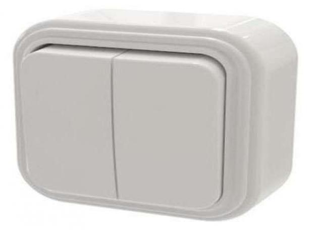 Выключатель duwi Palazzo открытой проводки 2-кл серия слоновая кость 76₽