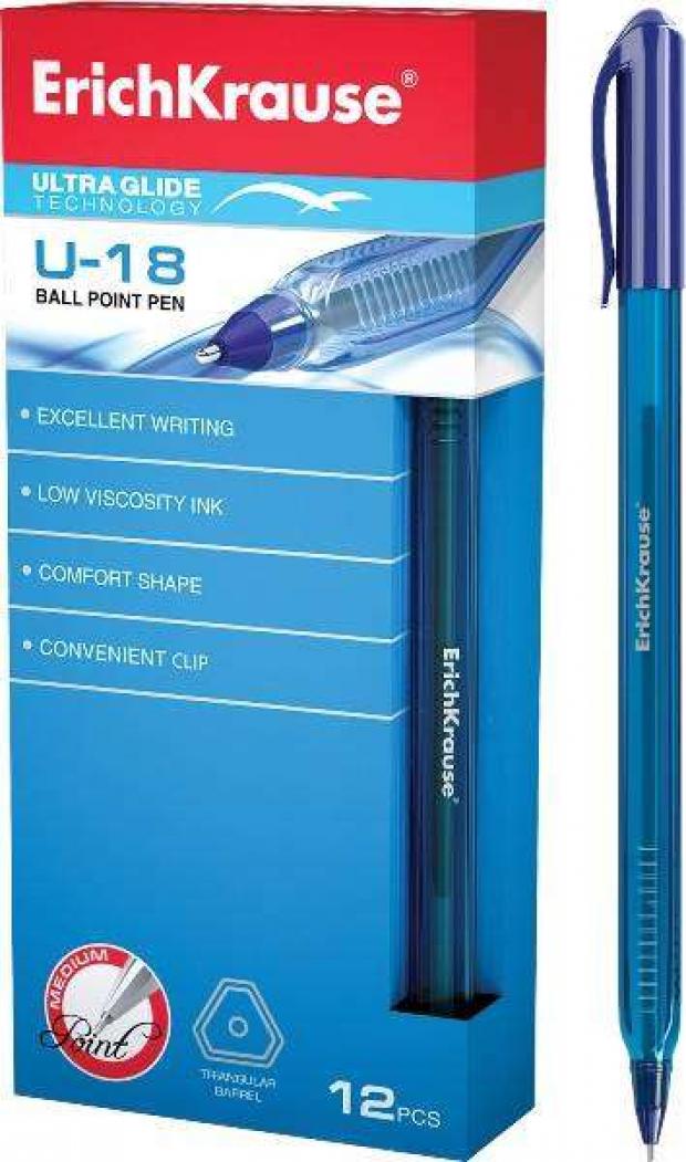 

Ручка шариковая Erich Krause Ultra Glide U-18 синяя