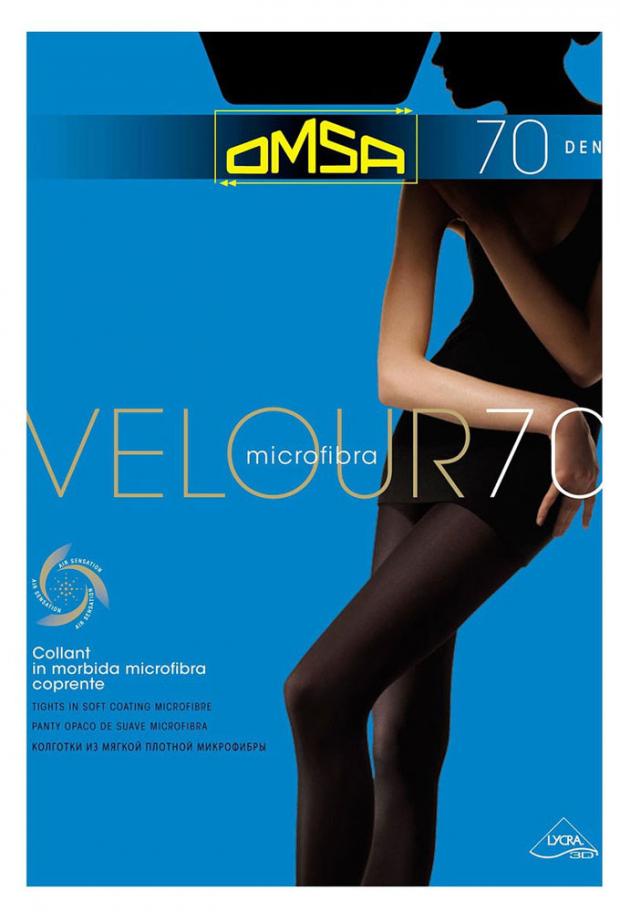 

Колготки Omsa Velour 70 nero, размер 3