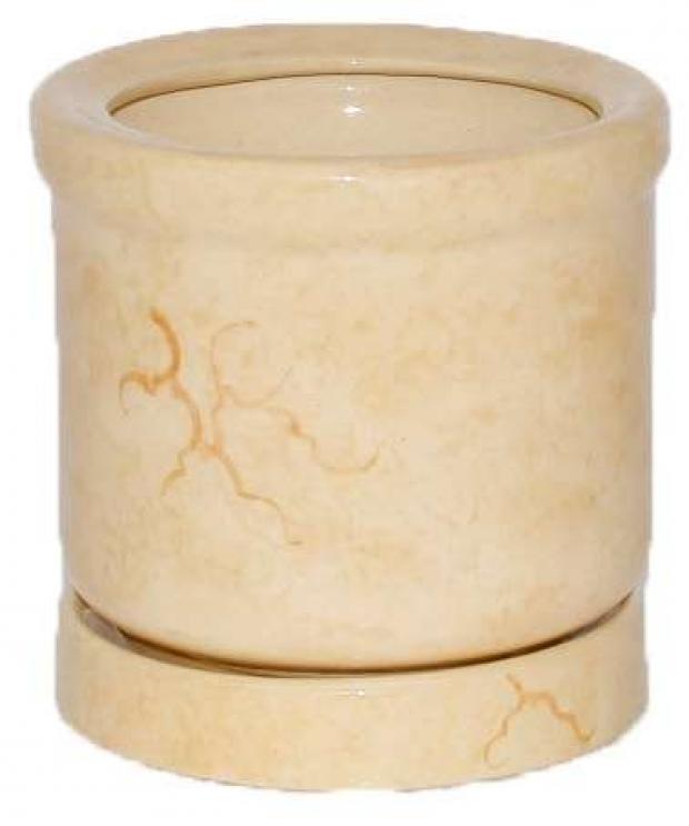 Горшок керамический Цилиндр бежевый с поддоном 15х18 см 32 л 334₽