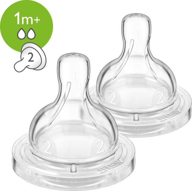 Соска Philips Avent Classic медленный поток с 1 мес 2 шт 399₽