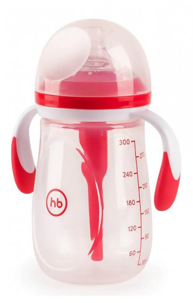 Бутылочка Happy Baby антиколиковая с ручками и силиконовой соской 300 мл 500₽