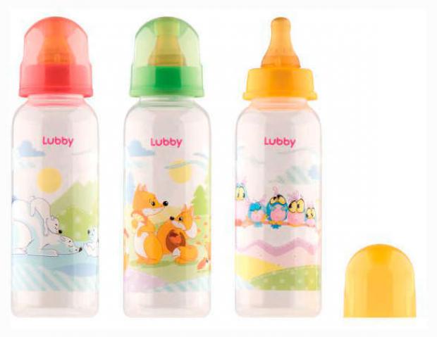 

Бутылочка для кормления Lubby Веселые животные с соской из латекса с рождения, 250 мл