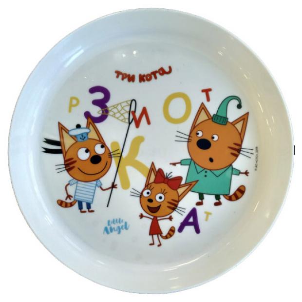 Тарелка детская Little Angel Три кота Обучайка, 450 мл