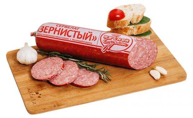 

Сервелат варено-копченый «Мясной Гурман» Зернистый, 350 г
