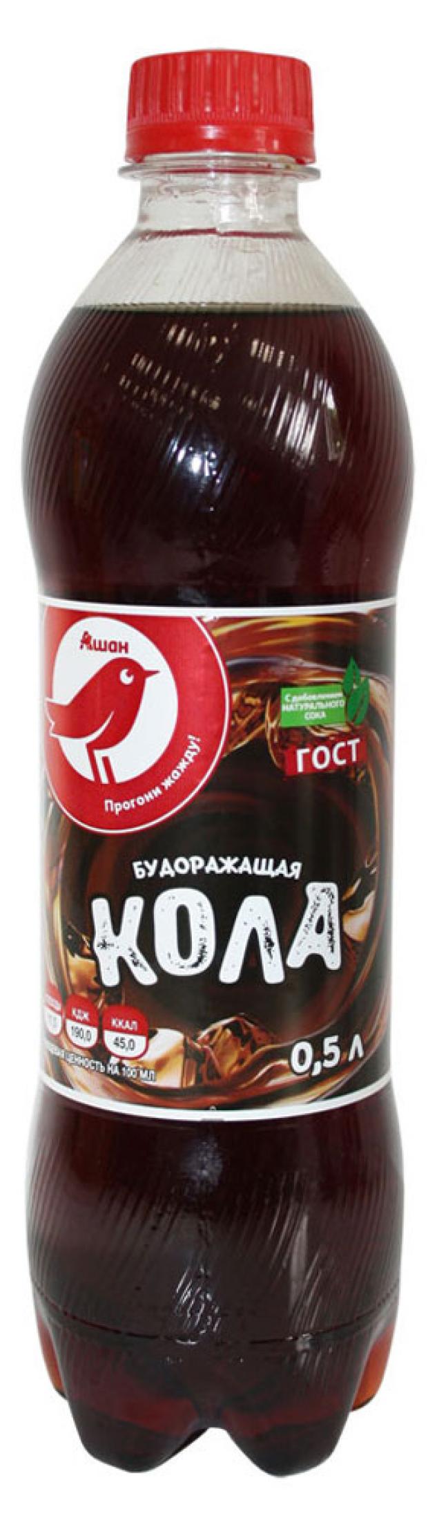 Напиток сильногазированный АШАН Кола безалкогольный 500 мл 24₽