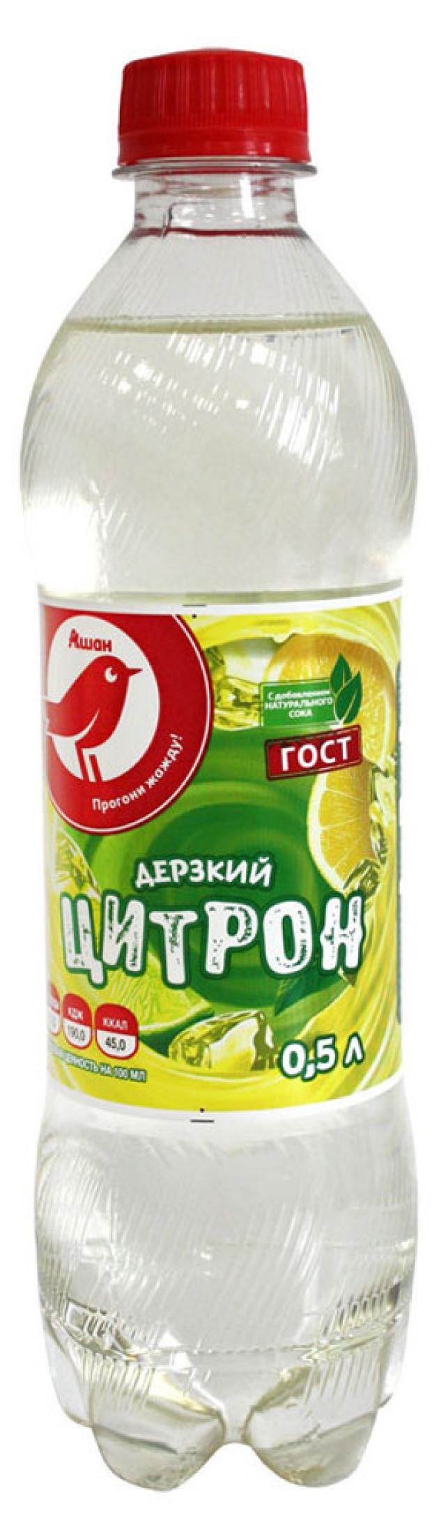 Напиток сильногазированный АШАН Цитрон безалкогольный 500 мл 24₽