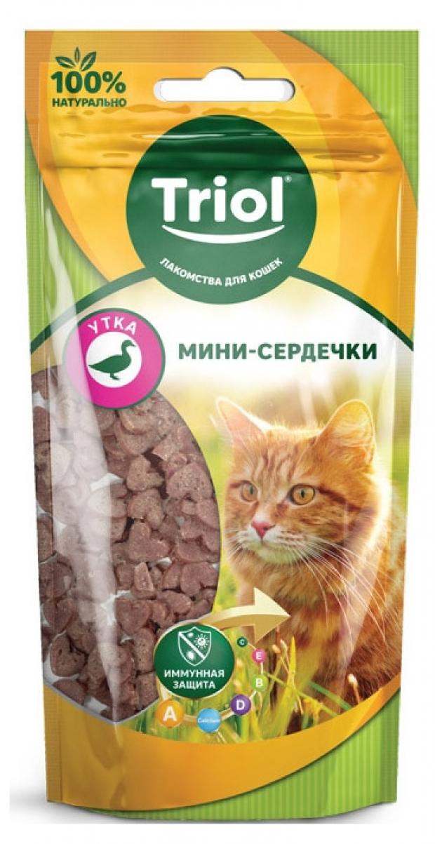 Лакомство для кошек Triol мини-сердечки утка, 40 г